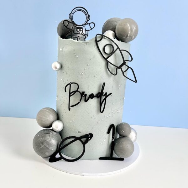 Space Themed Personalised Cake Topper Set