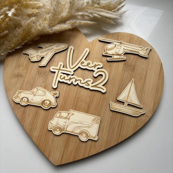 Cars Plane Boat Transport Themed Personalised Cake Topper Set
