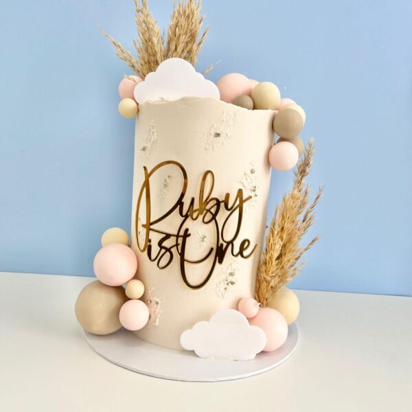 Cloud Sky Themed Personalised Cake Topper Set