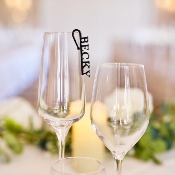 Wedding Party Glass Acrylic Names Charm Favour Seating Plan