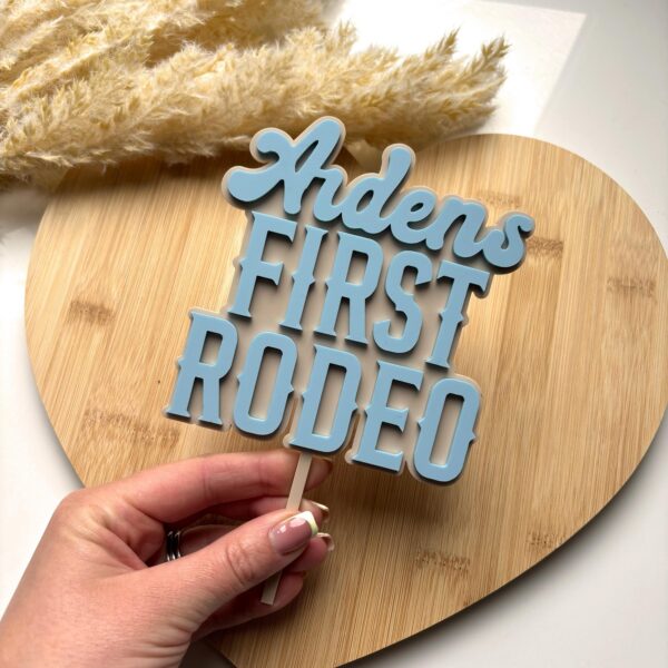 Cowboy First Rodeo Cake Topper Charm Birthday